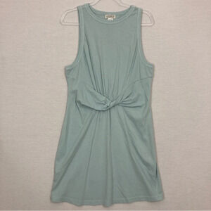L*Space Blue Mint Stretch Sleeveless Twist Front Athleisure Mini Dress Large